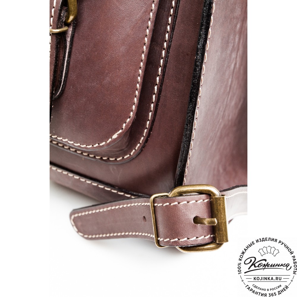 Мужской кожаный рюкзак "Байкер" (коричневый)