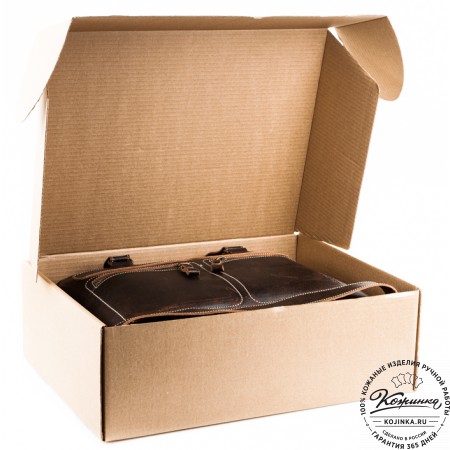 Кожаная мужская сумка-рюкзак "Генри" (коричневый эксклюзив)