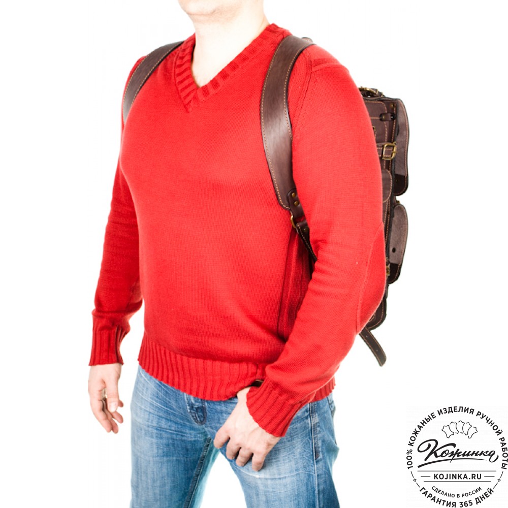 Мужской кожаный рюкзак "Легион" (старение рыжее)