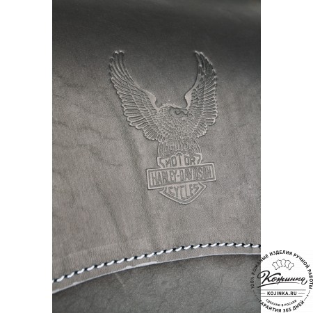 Мужской кожаный рюкзак "Байкер" (чёрный)