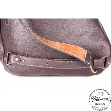 Кожаный рюкзак "Эль-Пасо" c карманом (коричневый)