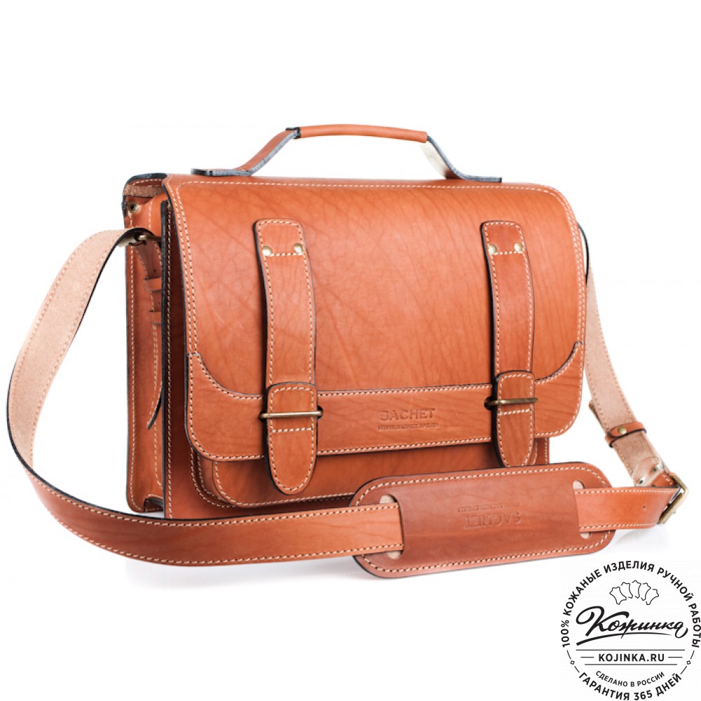 Кожаный портфель "Француз" (тёмно рыжий)