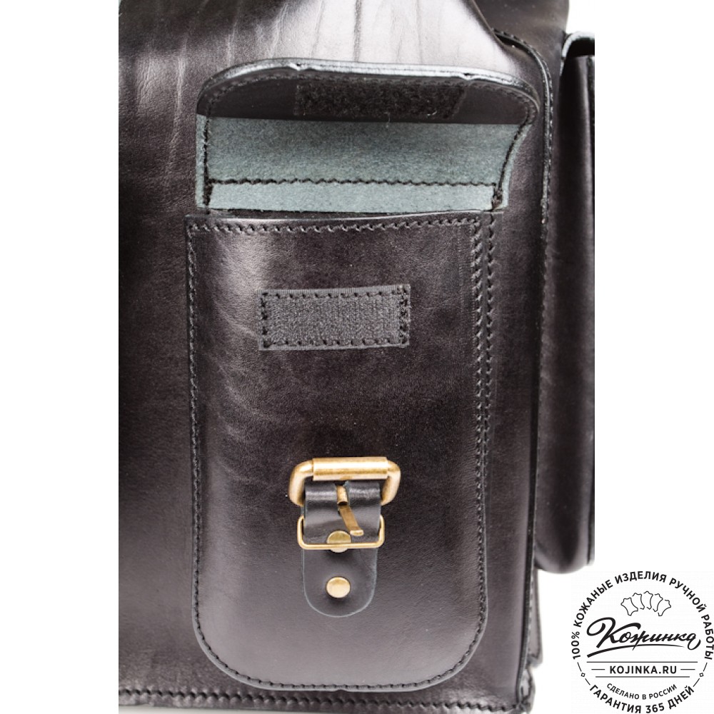 Кожаный рюкзак "Пехотинец" (чёрный)