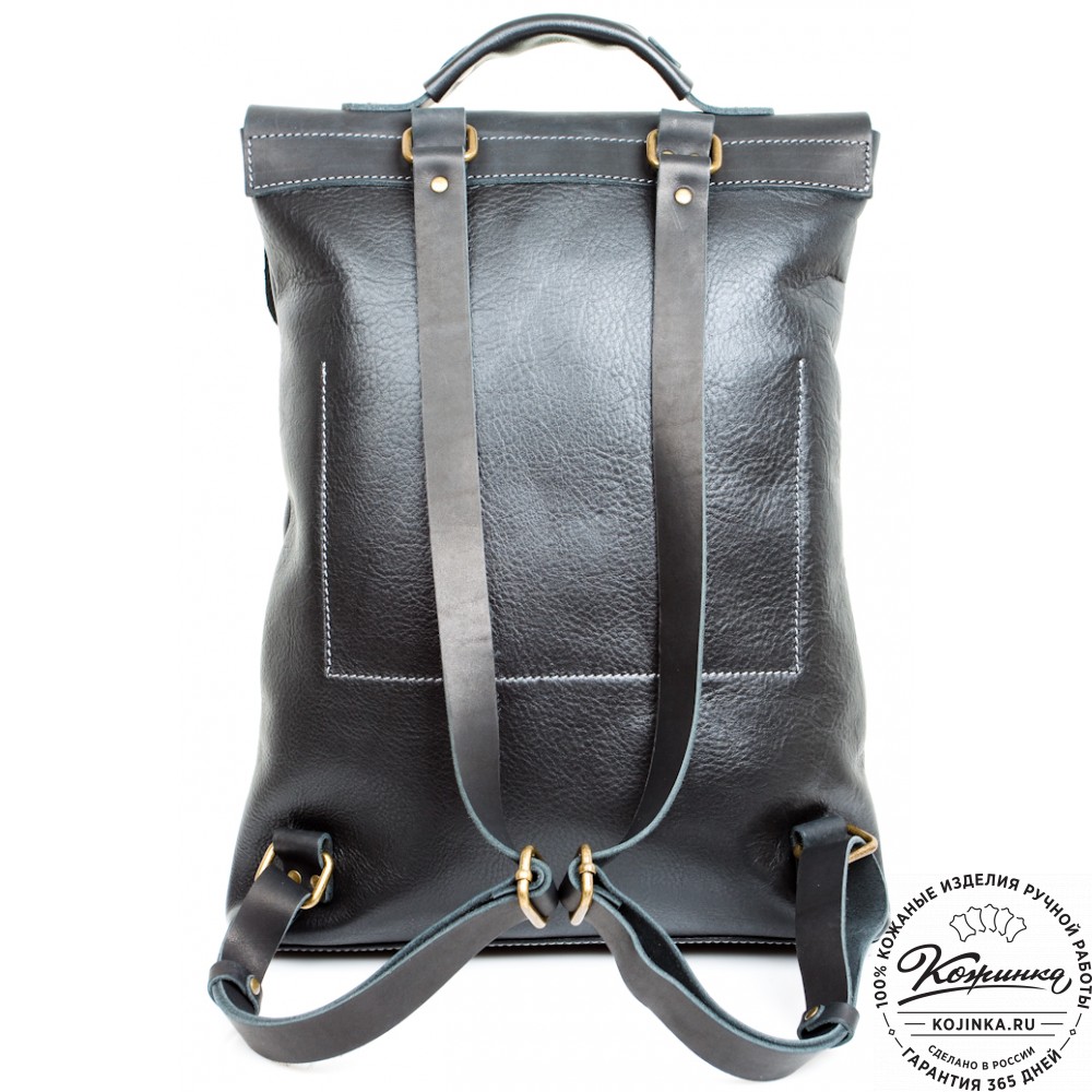 Кожаный рюкзак "Спэйс" (черный)