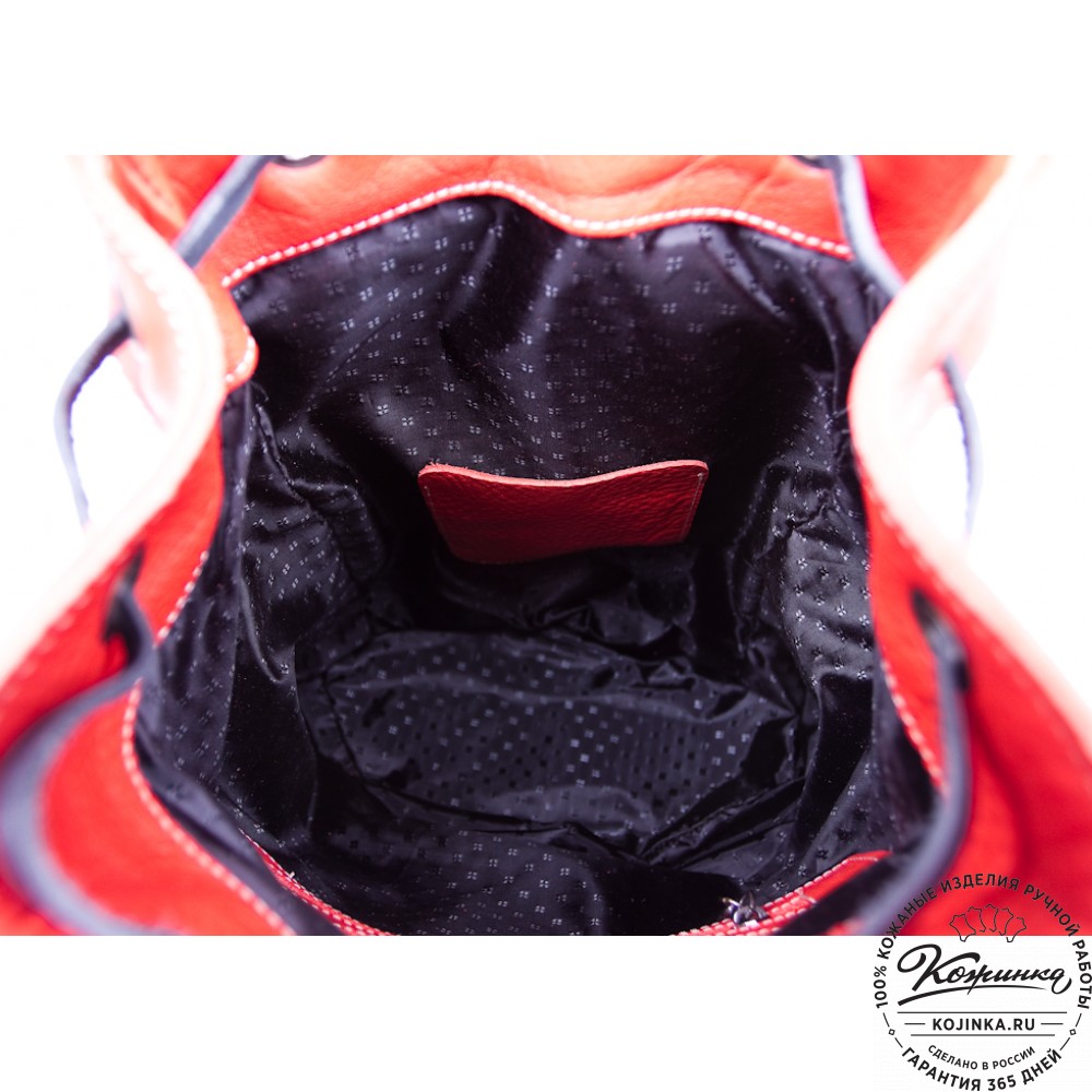 Женский кожаный рюкзак "Скиппи" (красный)