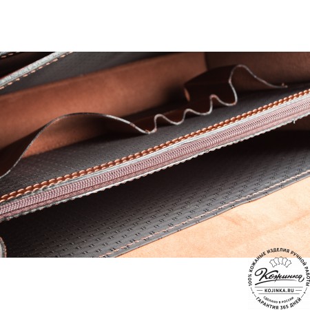 Кожаный деловой портфель "Адвокат-1" (коричневый)