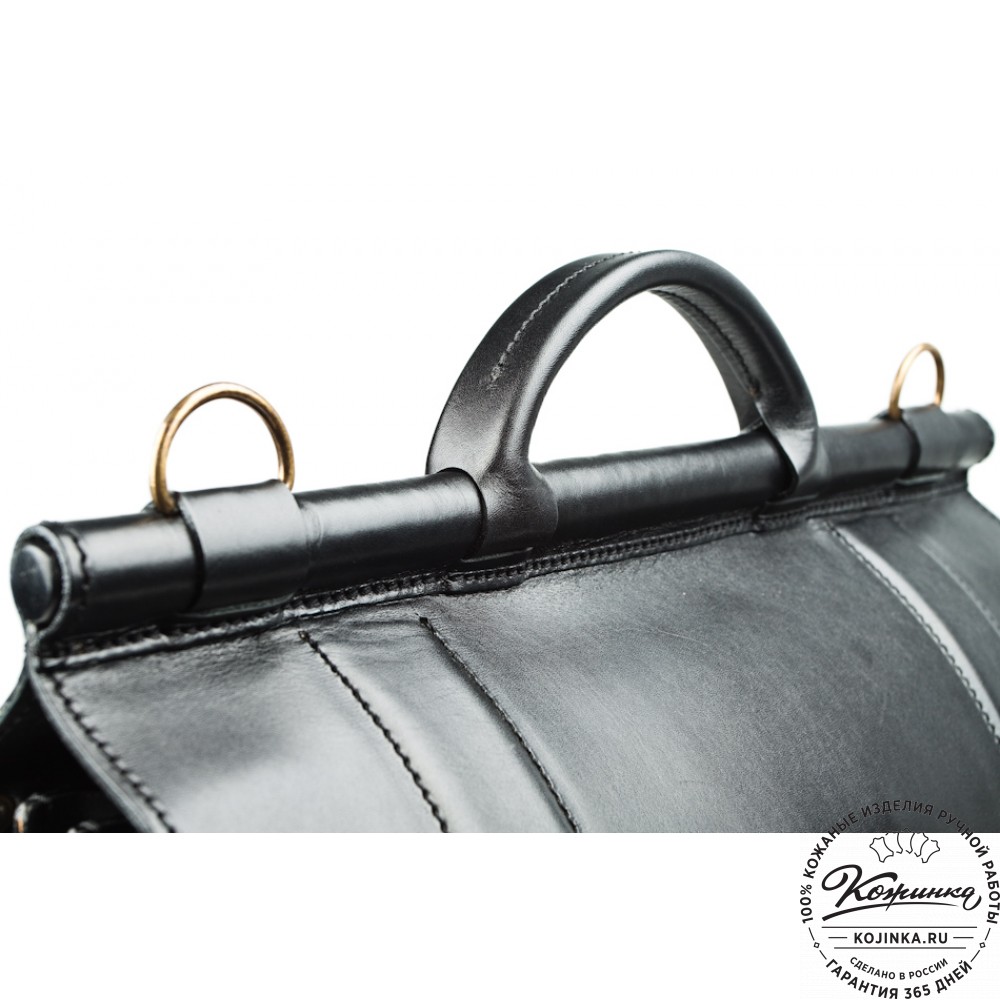 Кожаный портфель "Префект" (чёрный)