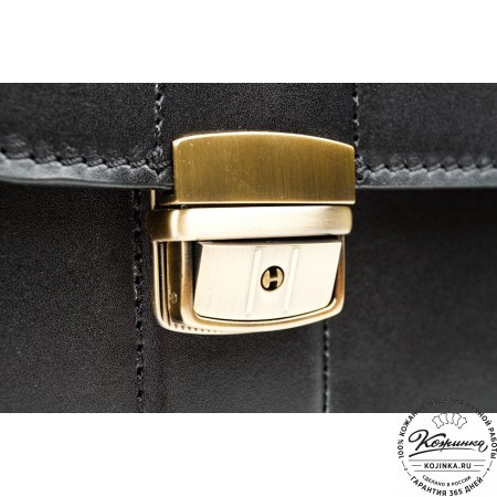 Мужской кожаный портфель "Престиж" (чёрный)