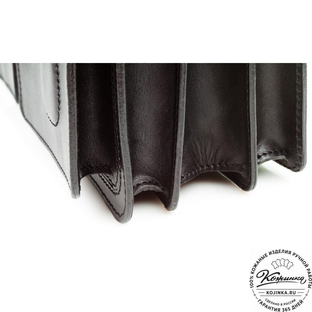 Мужской кожаный портфель "Престиж" (чёрный)