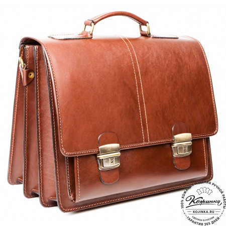 Кожаный деловой портфель "Адвокат-2" (коричневый)