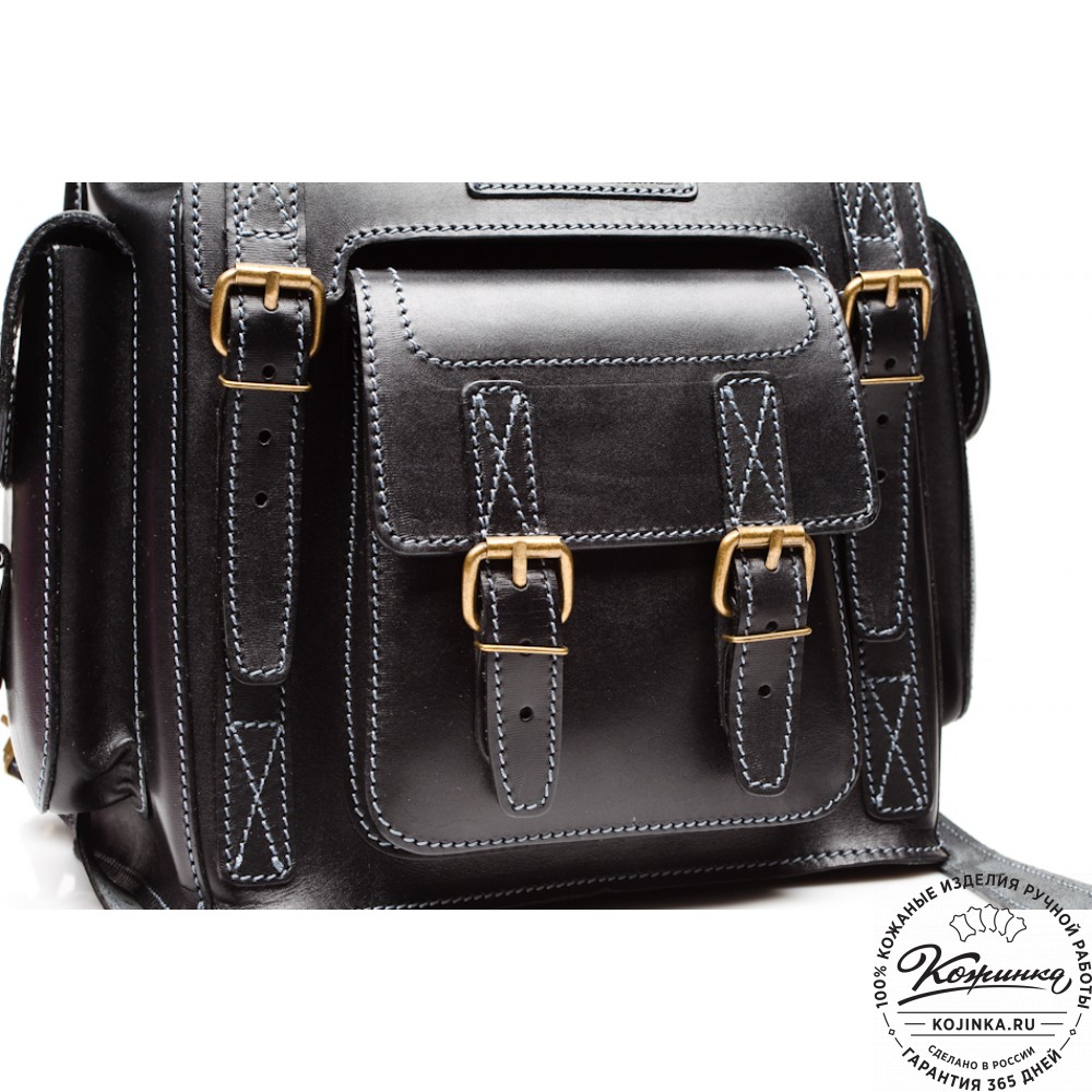 Кожаный рюкзак "Кэмэл" (чёрный)