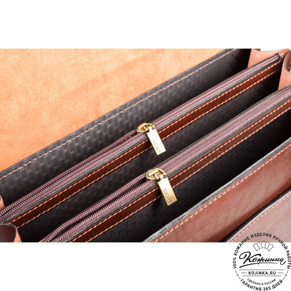 Кожаный деловой портфель "Адвокат-2" (коричневый)