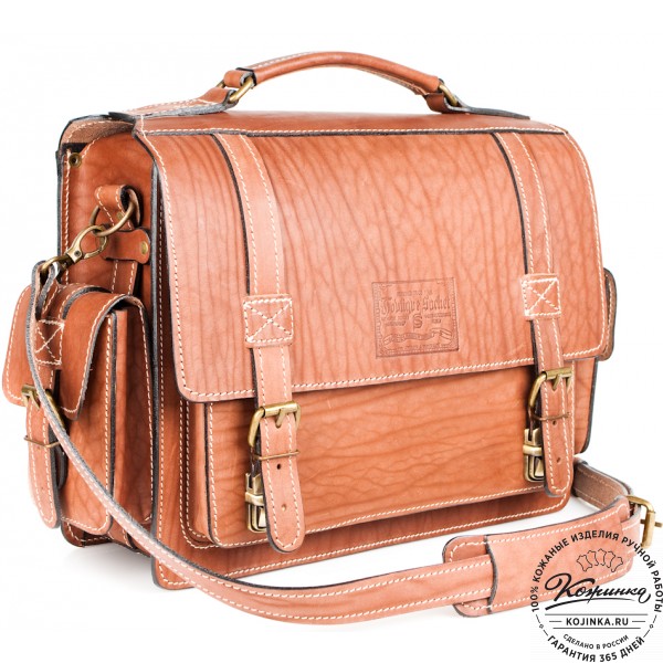 Кожаный портфель "Трансформер" (рыжий). фото 1
