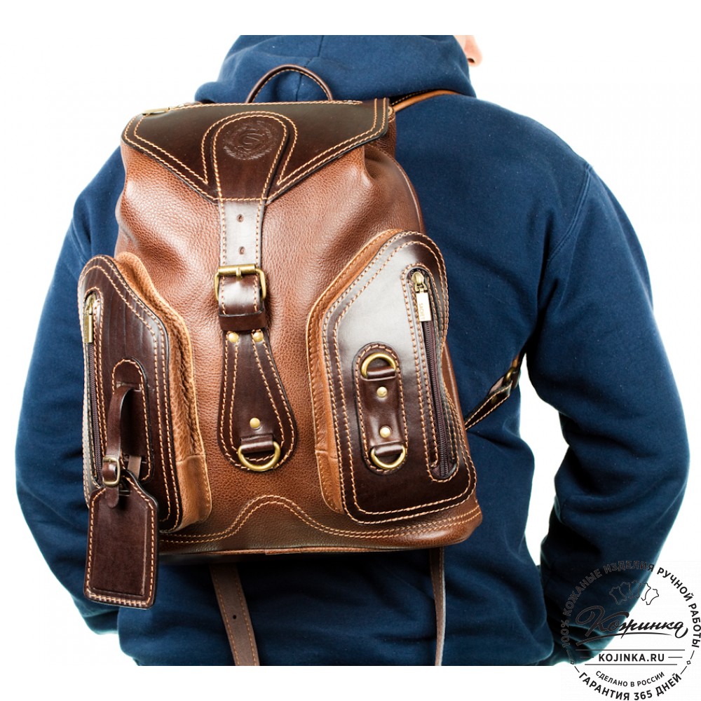 Кожаный рюкзак "Стиль 2" (чёрный)