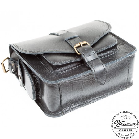 Кожаная  сумка "Виктория" (черная)