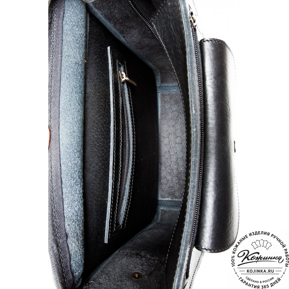 Кожаная  сумка "Виктория" (черная)