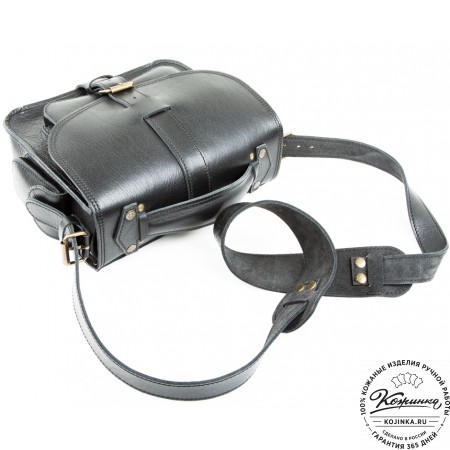 Кожаная  сумка "Виктория" (черная)