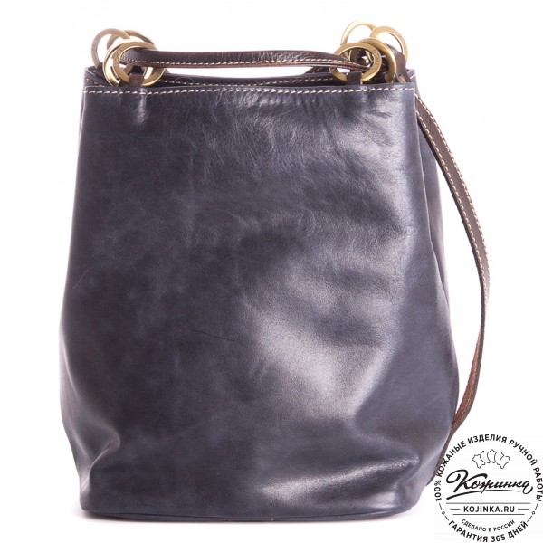 Кожаная сумка "Хлоя" (синяя). фото 1