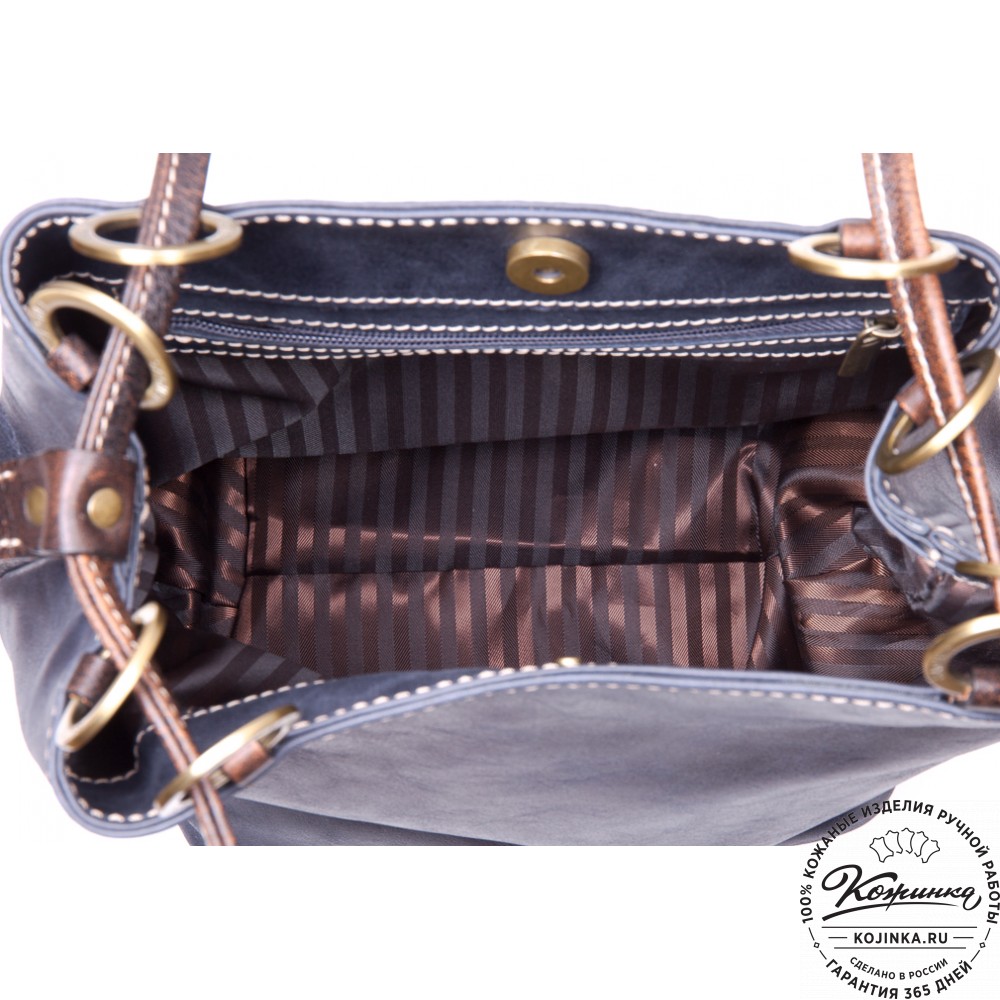 Кожаная сумка "Хлоя" (синяя)