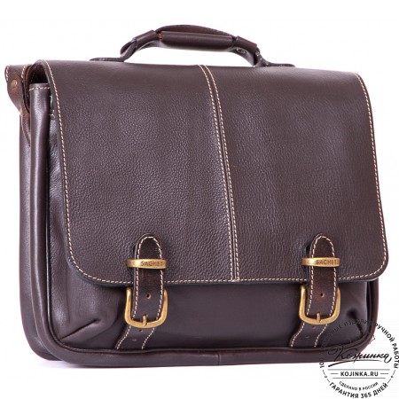 Кожаный портфель "Сорбонна" (темно-коричневый)