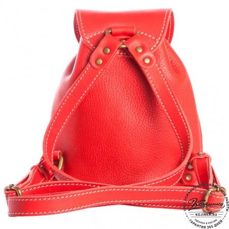 Женский кожаный рюкзак "Колибри" (красный)