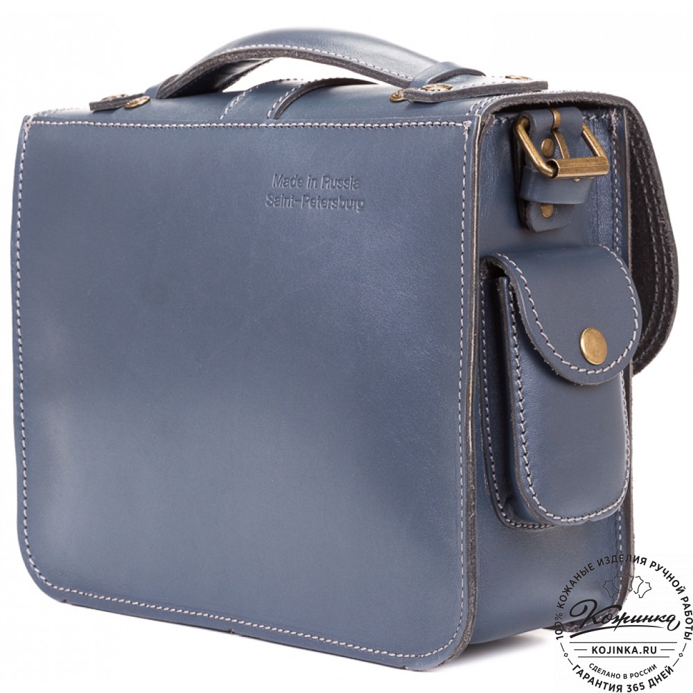 Кожаная  сумка "Виктория" (синяя)